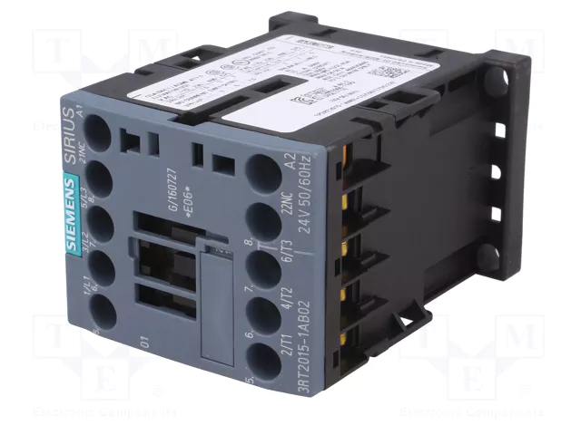 SIEMENS 3RT2015-1AB02 Contactor 3-polar 7A 24VAC