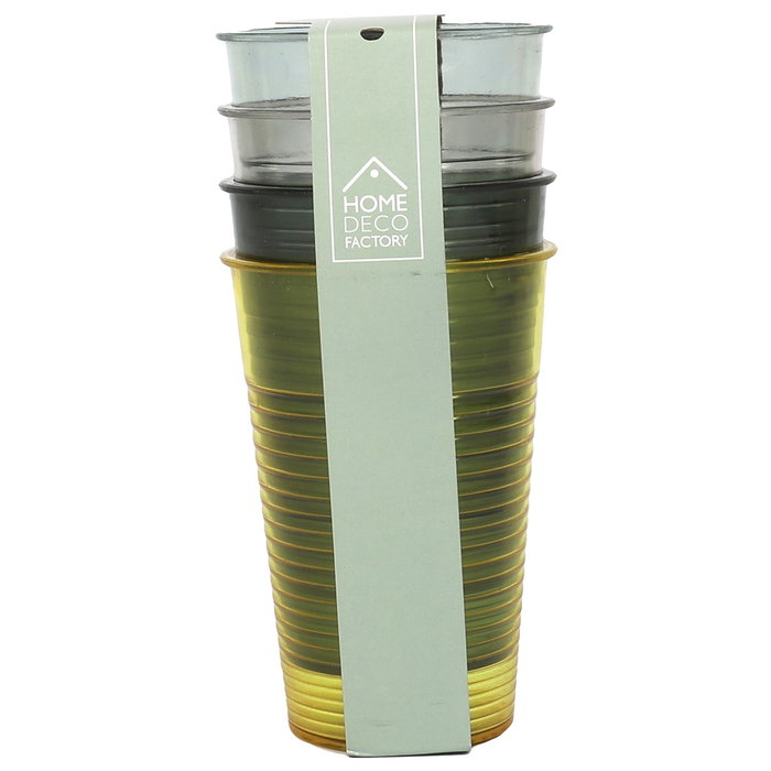 Home Deco Factory Juego De 4 Vasos De Plástico Poliestireno Colección Bain De Soleil Colores Diferentes Home Deco Factory Juego De 4 Vasos De Plástico Poliestireno Colección Bain De Soleil Colores Diferentes