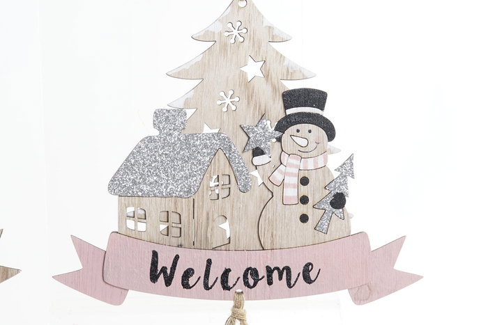 DKD Home Decor Decoración Colgante de Madera 20x16x65 cm Surtida