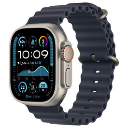Apple Watch Ultra 2 GPS + Cellular 49mm Titanio Natural con Correa Océano Azul - Smartwatch con OLED, 64GB, Resistencia IP6X, 100m, MIL-STD-810H