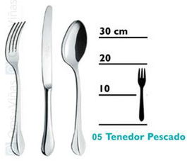 Laura Tenedor para Pescado, Cubiertos, Colección Laura, Apto Lavavajillas y Microondas (Set de 12)