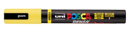 POSCA PC-5BR Brush Marcador con Punta de Pincel Semiflexible Amarillo
