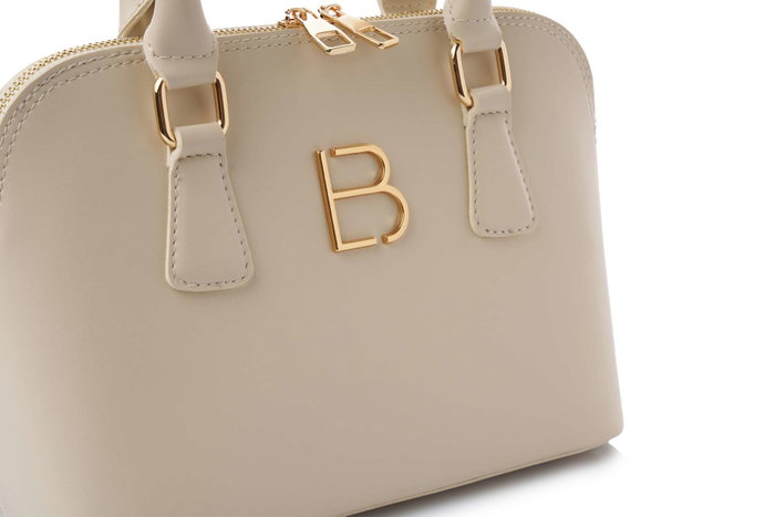 Lucky Bees Brigitte v2 Bolso de Mano Color Crema Cuero de Polivinilo Elegante Versátil para Mujer