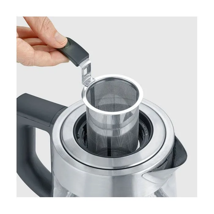 SEVERIN Hervidor de agua y té 1 L WK3473 2200 W 5 programas preparación temperatura y tiempo ajustables vidrio acero inoxidable