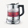 Severin WK 3473 Hervidor de agua y té de 1 litro, Vidrio y Acero inoxidable, Plata