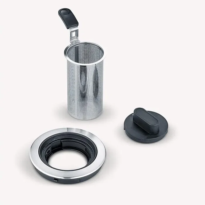 Severin WK 3473 Hervidor de agua y té de 1 litro, Vidrio y Acero inoxidable, Plata