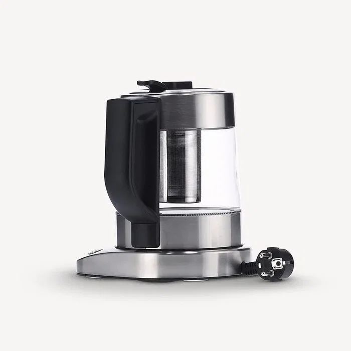 Severin WK 3473 Hervidor de agua y té de 1 litro, Vidrio y Acero inoxidable, Plata