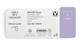 Kruuse Sutura Sacryl 2 de 150 cm sin aguja, Violeta