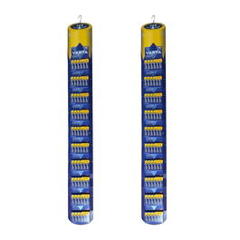 Varta Pilas Alcalinas Longlife Power AA LR06 - Pack de 2 Tiras Expositoras Clipstrip con 120 Pilas (10 Blisters de 6 Unidades)