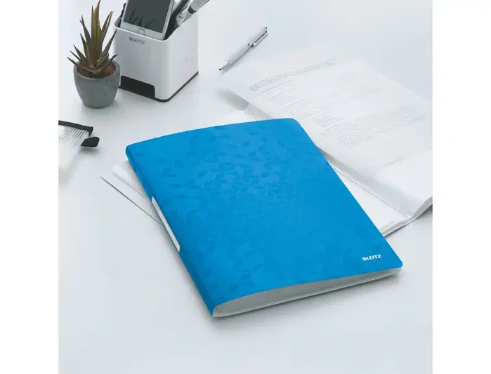 LEITZ Carpeta Wow con 40 fundas A4 Azul (Set de 10)