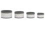 DKD Home Decor Set de 4 Cestas con Estrellas, 30x30x17 cm, Gris y Blanco