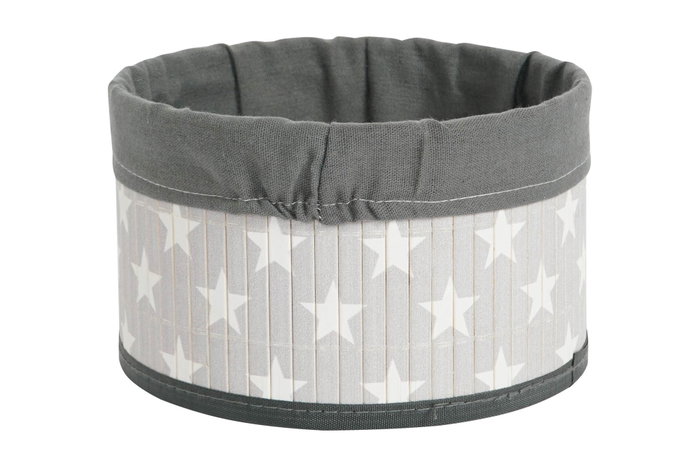 DKD Home Decor Set de 4 Cestas con Estrellas, 30x30x17 cm, Gris y Blanco