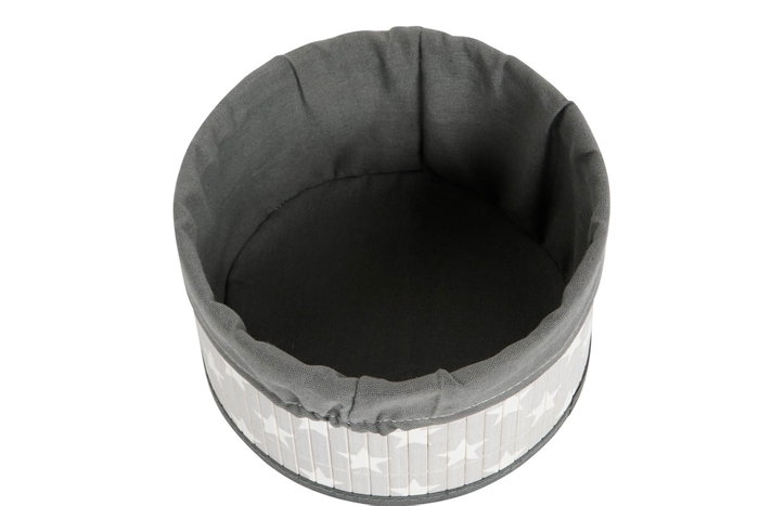 DKD Home Decor Set de 4 Cestas con Estrellas, 30x30x17 cm, Gris y Blanco