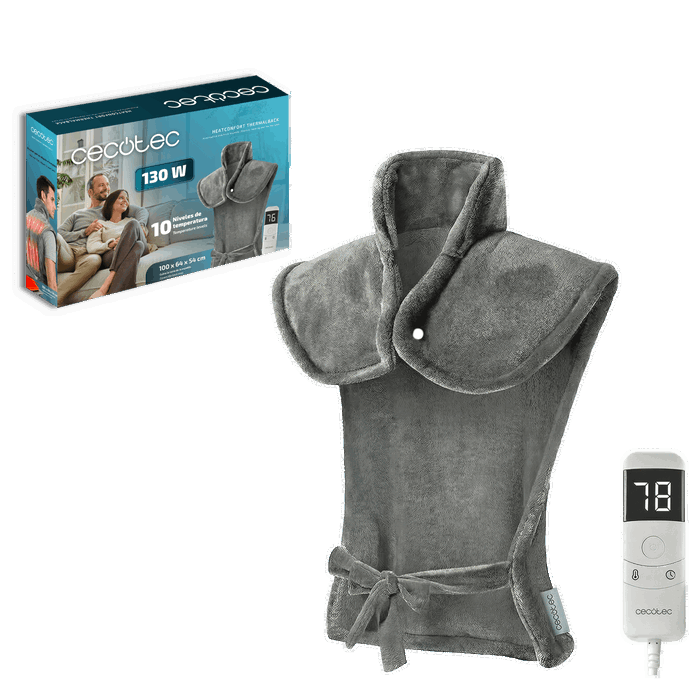 Cecotec HeatConfort ThermalBack Almohadilla Eléctrica para Espalda y Cuello Cecotec HeatConfort ThermalBack Almohadilla Eléctrica para Espalda y Cuello