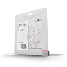 Lindy 40437 Bloqueador de Puerto USB Tipo C, Color Rosa, Paquete de 10 Piezas