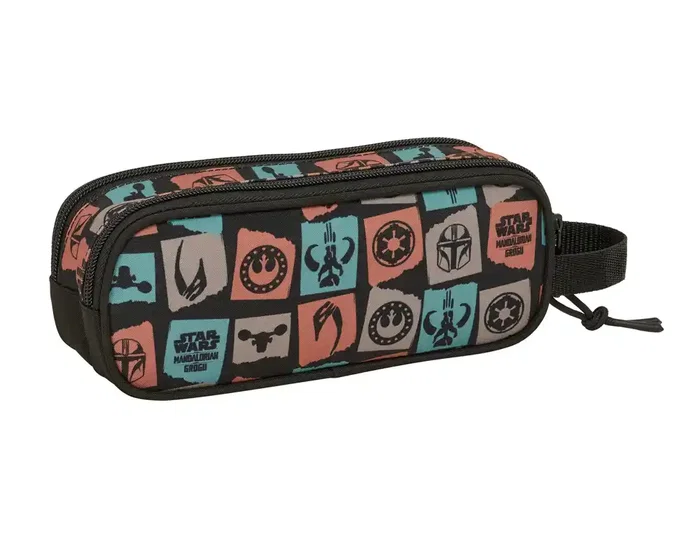 Safta Bolso Escolar Portatodo Doble Mandalorian & Grogu 80x210x60 mm
