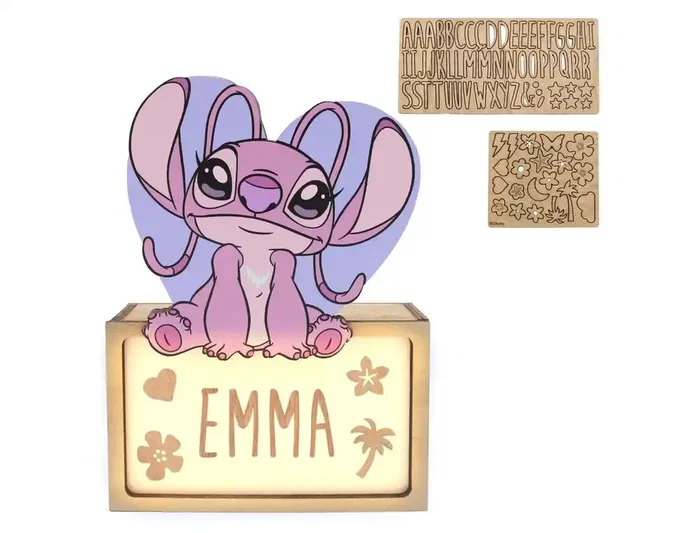 Wondee Lámpara personalizable madera ángel