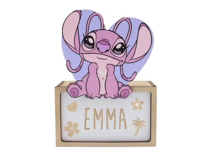 Wondee Lámpara personalizable madera ángel