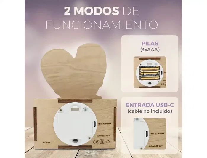 Wondee Lámpara personalizable madera ángel