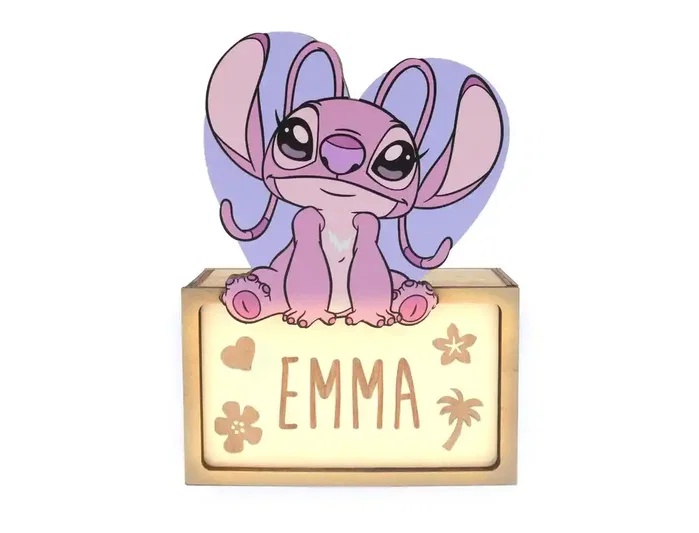 Wondee Lámpara personalizable madera ángel