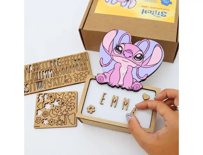 Wondee Lámpara personalizable madera ángel