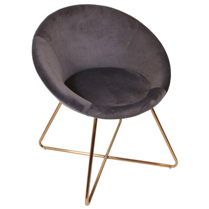 Home Deco Factory Silla Gris con Patas de Metal Home Deco Factory Silla Gris con Patas de Metal