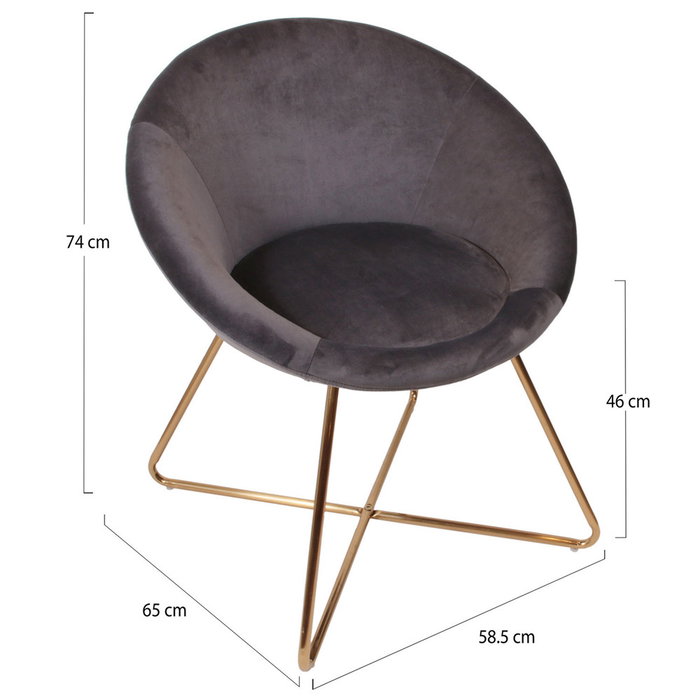 Home Deco Factory Silla Gris con Patas de Metal Home Deco Factory Silla Gris con Patas de Metal