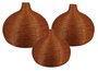 DKD Home Decor Set de 3 Pantallas de Fibra Marrón Oscuro 70x70x50 cm