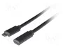 LANBERG Cable de Extensión USB C a USB C, 0,5 m, USB 3.2 Gen 1, Negro