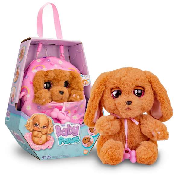 Imc Toys Peluche Baby Paws Cocker Recién Nacido con Sonido y Bolsa Transportable Personalizada 10x19x11 cm +18 meses