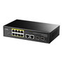 Cudy GS1010PS2 Switch Gigabit Ethernet No Administrado 8 Puertos PoE+ de 30W y 2 SFP, 24 Gbit/s, Montaje en Rack, Negro