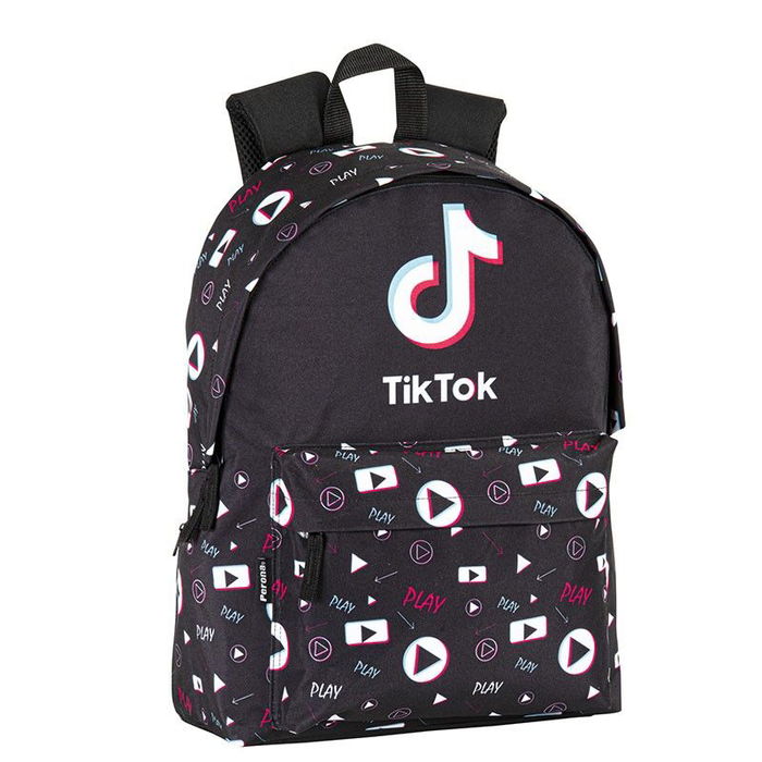 Mochila Perona 42cm TikTok con Compartimentos, Bolsillos Frontales y Laterales, Tirantes Acolchados y Sistema Adaptable a Carro