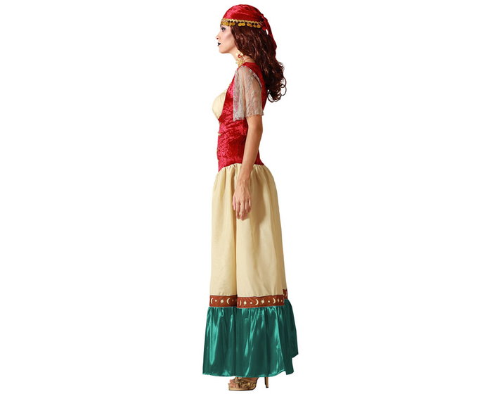Disfraz Gitana Vestido Multicolor con Gorro Mujer Adulto XXL