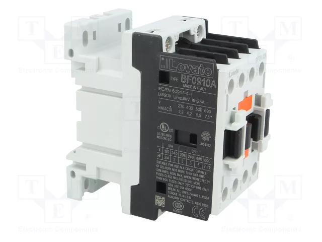 LOVATO ELECTRIC Contactor BF 3-polar 9A 230VAC