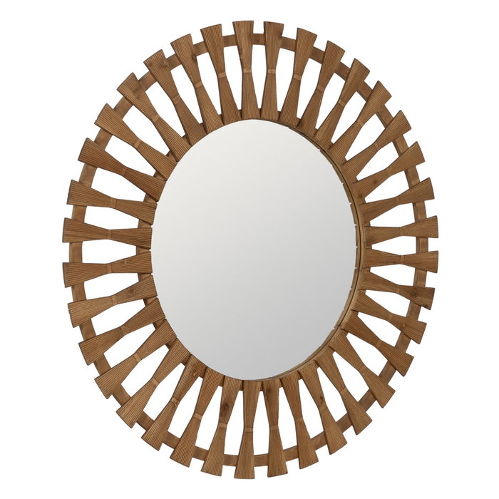 Espejo Natural Madera Decoración 100 X 3 X 100 cm