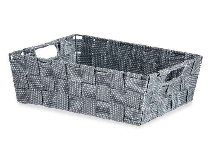 Kipit Cesta Tela Rectangular 23 cm Gris 27 x 23 x 8 cm (Set de 48)