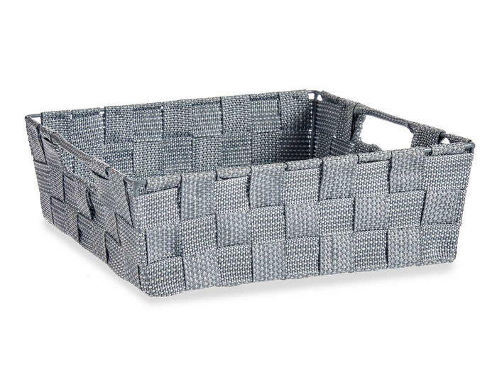 Kipit Cesta Tela Rectangular 23 cm Gris 27 x 23 x 8 cm (Set de 48)