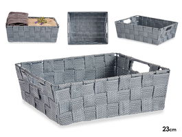 Kipit Cesta Tela Rectangular 23 cm Gris 27 x 23 x 8 cm (Set de 48)
