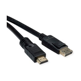 ROLINE Cable adaptador de video HDMI a DisplayPort 10 m Negro