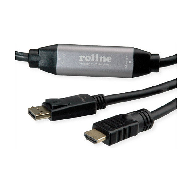 ROLINE Cable adaptador de video HDMI a DisplayPort 10 m Negro