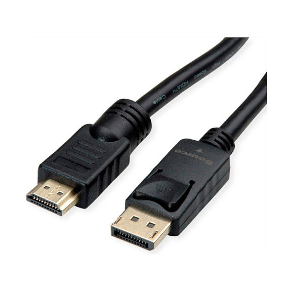 ROLINE Cable adaptador de video HDMI a DisplayPort 10 m Negro