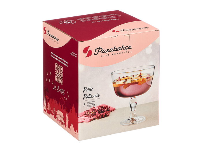 Pasabahce Petite Patisserie Tartera con Pie Ondas 22x22x22 cm Vidrio Transparente (Set de 4)