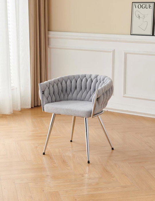 DKD Home Decor Silla de Poliéster Trenzada Beige