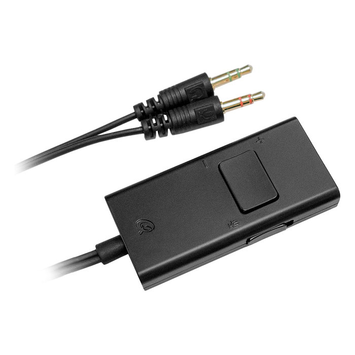 QPAD Auriculares Gaming QH-91 Pro, Diadema Circumaural, 2 Conectores de 3.5mm, Micrófono Extraíble, Negro