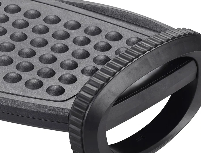Q-connect Reposapiés ergonómico con función de balanceo y efecto masaje, negro