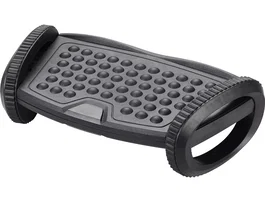 Q-connect Reposapiés ergonómico con función de balanceo y efecto masaje, negro