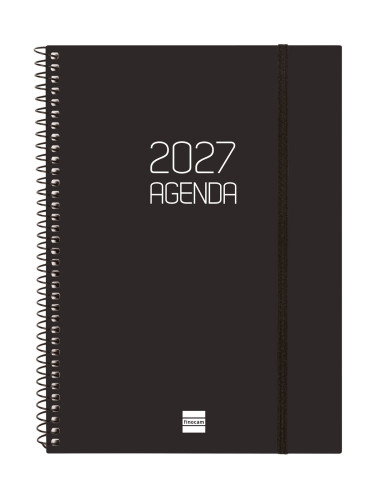 Finocam Agenda de Espiral 2027 Basic Opaque Negro