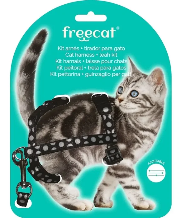 Freedog Kit Arnés + Correa Gatos Negro Freedog Kit Arnés + Correa Gatos Negro