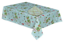 DKD Home Decor Mantel Navidad Tradicional Rojo Blanco Polyester 250 x 150 cm Set de 9
