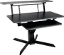 QUIKLOK Mueble Estudio (Workstation) Con Tres Niveles, Bandeja Principal 1120x560mm, Bandeja Superior 1250x324mm, Bandeja Teclado 757x355mm, Acero
